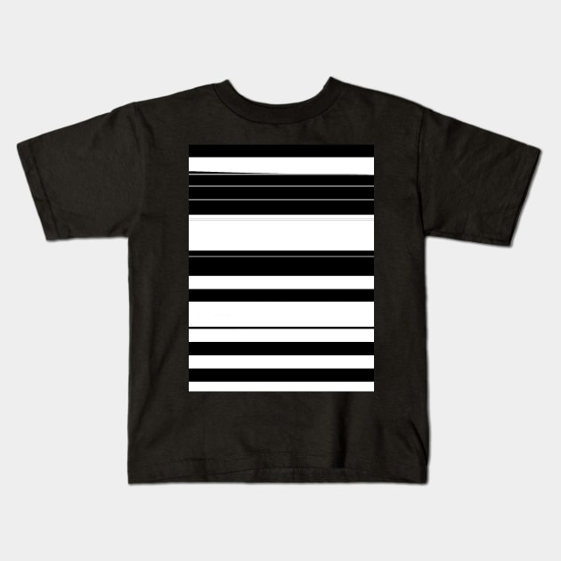 Black and White Stripes Kids T-Shirt by Ric1926